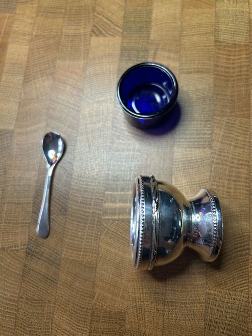 Arthur Price of England EPNS Silver Plate Mustard Pot, Liner & Spoon — image 3