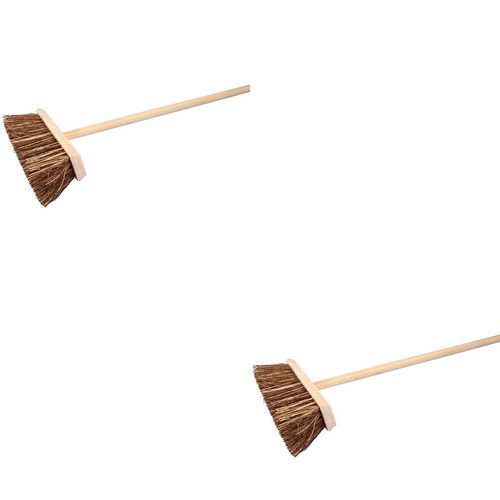 Cleenol Stiff Bristle Wooden Broom Head & Handle - 12in. - 135512WH - Pack of