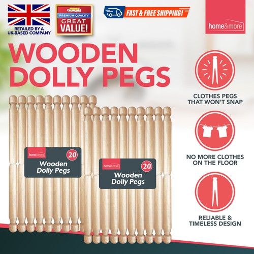 20-120 Wooden Dolly Pegs Clothes Washing Line Traditional Laundry Natural Craft