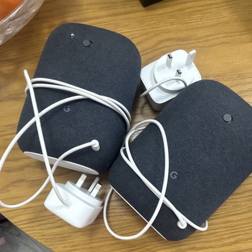 Google Nest Audio Smart Speaker Pair Grey Fabric, Assistant, UK Plug — image 1