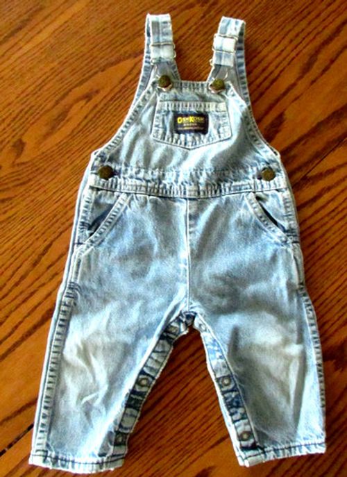Vintage Baby OshKosh B'Gosh Vestbak Genuine Denim Overalls USA Union Made 6-9 Mo