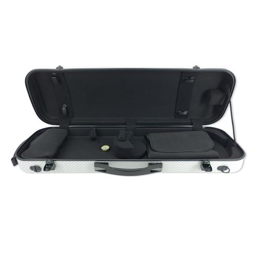 Deal Violin Hard Case 4/4 Full Size Carbon Fiber Material with BackStraps White — image 5