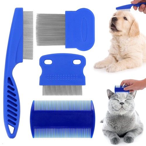 4 PCS Flea Comb for Cat Dog Flea Removal Lice Combs Fine Tooth Comb Groomingfree