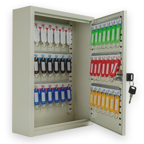 Lockable Key Cabinet Safe 42 Key Heavy Duty Wall Mounted Key Storage Box