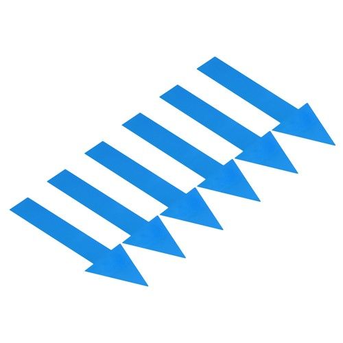 6 Set / 6Pcs 12x4" Arrow Sticker Directional Arrow Sign Floor Decal Blue