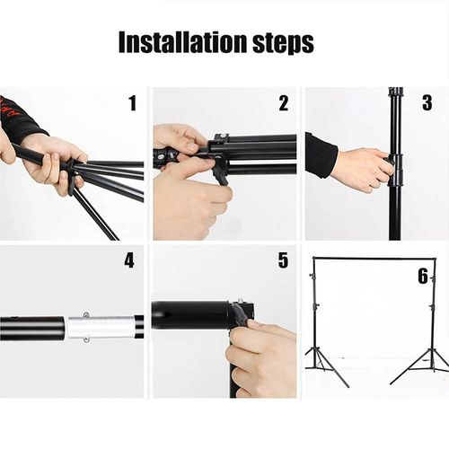 Photography Studio Heavy Duty Backdrop Stand Screen Background Support Kit+Case — image 7