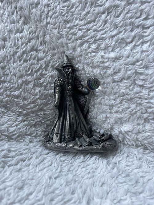 3x Fantasy Pewter-Style Dragon Figurines Set Wizard Dragon Egg & Castle of Souls — image 3