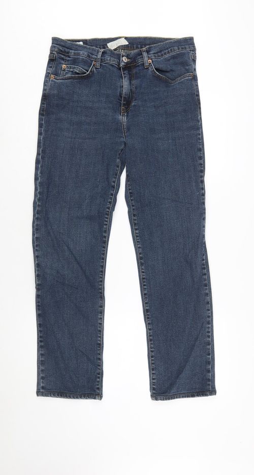 Levi's Mens Straight Jeans Size 32 Blue Pockets Logo W32 L34 — image 2