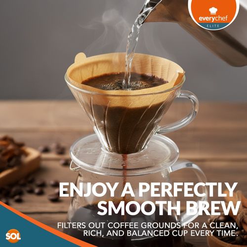 80 Coffee Filter Papers Size 1 /101/1K Unbleached Brown Cones Melitta Equivalent — image 4