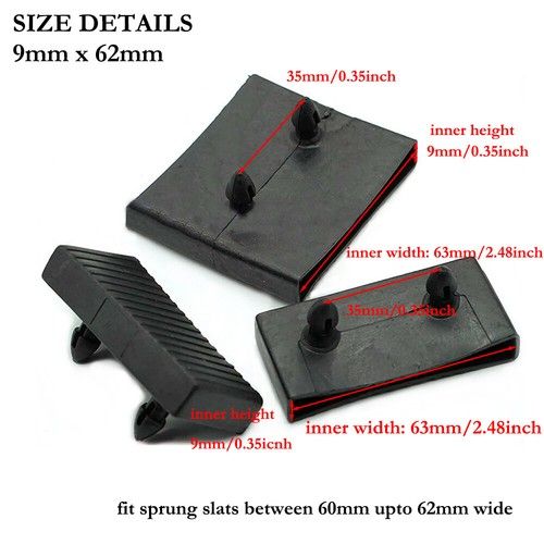 Replacement Plastic End Caps Bed Slat Holders (50-55mm 60-63mm) Choice of Qty UK