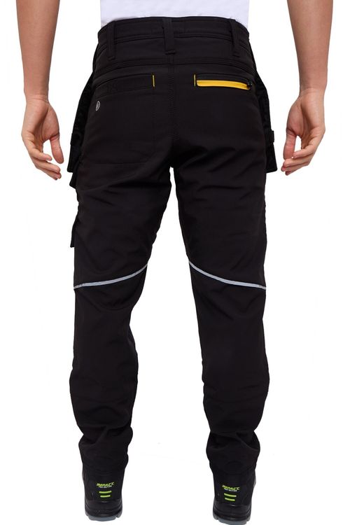 Men’s Softshell Cargo Combat Work Trousers Knee Pad Pockets Safety Pants Fleece — image 2