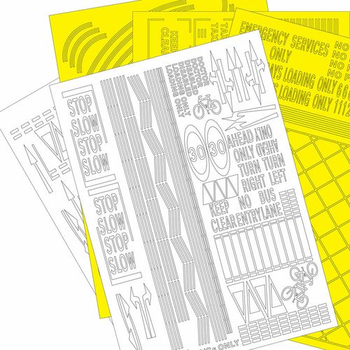 SELF-ADHESIVE PRE-CUT ROAD MARKINGS FOR OO SCALE & 1:76 MODEL RAILWAY RX004-OO — image 2