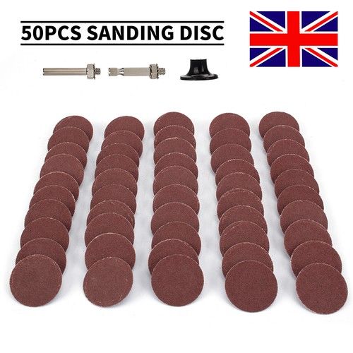 50Pcs 36-120 Grit Roloc Type Sanding Discs Pad 2'' For Drill Grinder Rotary Tool