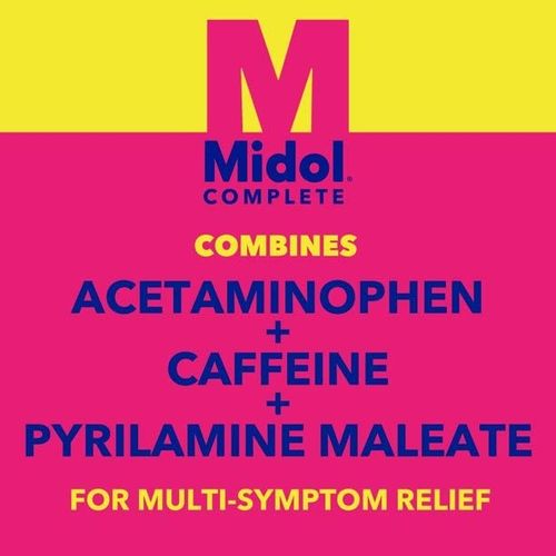 Midol Complete Menstrual Pain Relief Caplets with Acetaminophen for Period — image 3