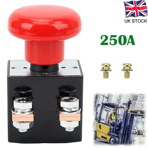 12-220V 250A Battery Isolator Kill Master Switch Push/Pull Button Emergency Stop