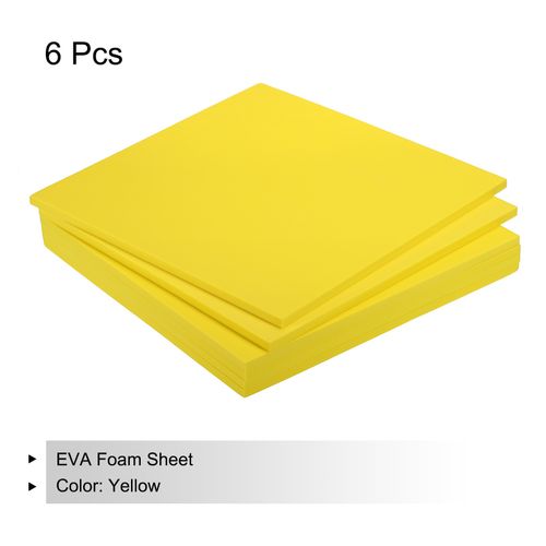 EVA Foam Sheets Yellow 9.8 Inch x 9.8 Inch 7mm Thick Crafts Foam Sheets 6Pcs — image 3
