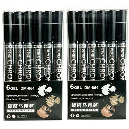 1-12 Pcs Chrome Mirror Marker Pen Silver Waterproof Paint Metal Glass Ceramic UK