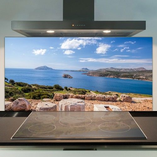 Kitchen Splashback Tempered Glass 100x50 Columns of Greek Temple