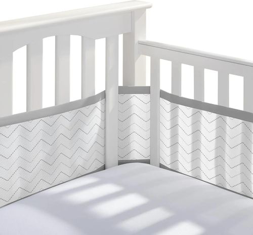 BreathableBaby Mesh Liner 4 Sided - Grey Chevron - Open Box — image 2