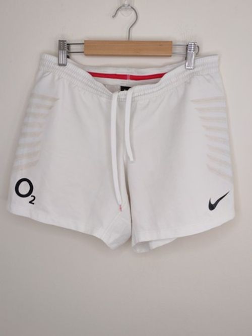 England Rugby 2011/12 Player Issue Home Shorts - Nike Pro White - Size S - RARE