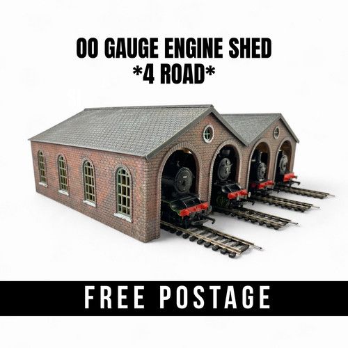 OO Gauge 1:76 4 Road Engine Shed – Model Railway Engine Building