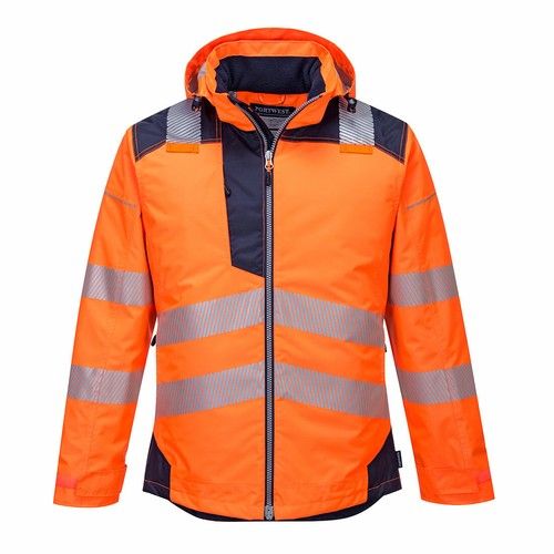 Portwest Premium Hi Vis Winter Jacket - T400 PW3 Waterproof Quilt Lined Coat