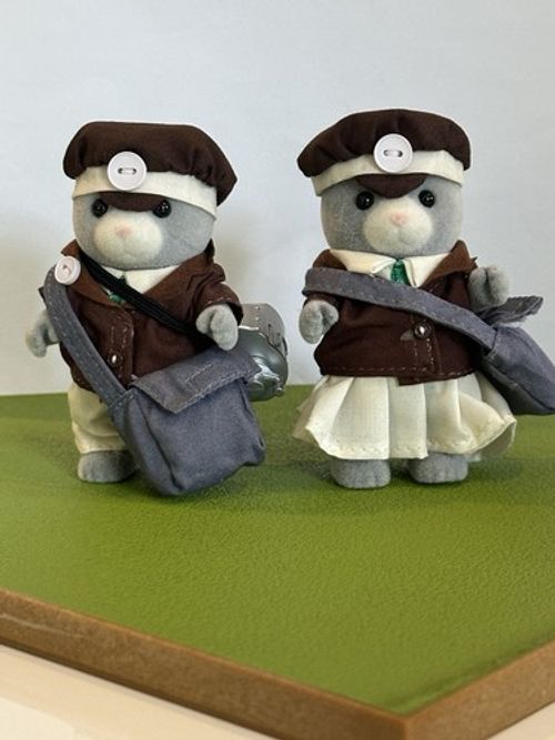 Vintage Sylvanian Families / Calico Critters Bus Driver and Conductor Figures