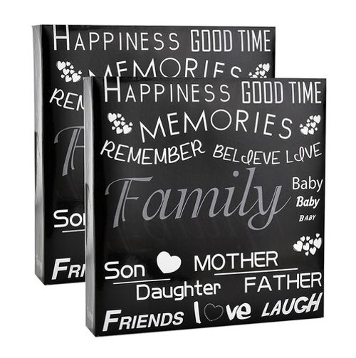ARPAN Photo Albums Holds 500 Photos 4X6" slip in 3 Ring Binder Pack 2 (Black)