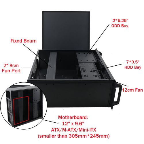 4U Server Chassis 7X3.5 + 2X 5.25 HDD Network Rack Rackmount Server Cabinet — image 5