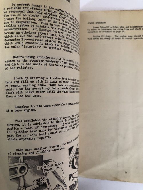 Bedford RLH Instruction Book Owners Handbook Special Appliance Fire Tender 1958 — image 7