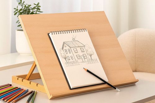 Adjustable Wooden Artist Workstation A3 Drawing Board Easel Art Craft Table Desk