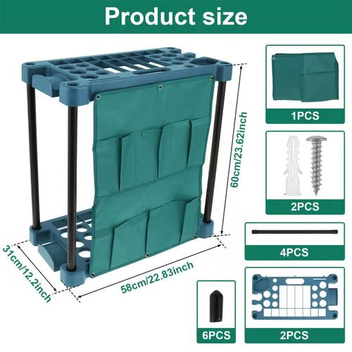 Heavy Duty Garden Tool Organizer Rack Storage Holder Rake Garage Equipments UK — image 2