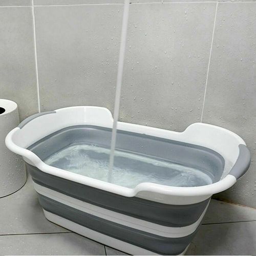 Folding Baby Shower Bathtub Portable Pet Dog Bath Tub Laundry Storage Basket — image 5