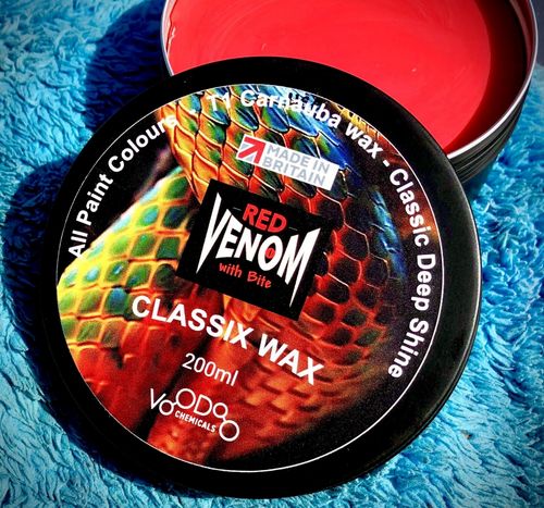 RED VENOM  CLASSIX CAR WAX 200ml. DEEP SHINE SUPER HIGH CARNAUBA SHOW WAX. — image 2