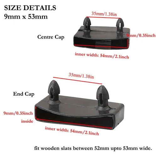 Replacement Plastic End Caps Bed Slat Holders (50-55mm 60-63mm) Choice of Qty UK
