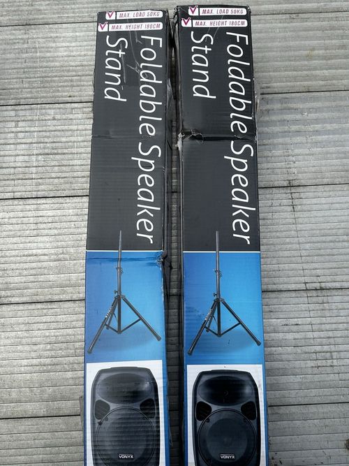 Vonyx Speaker Tripod Stand Height-Adjustable Foldable Black 180cm — image 2