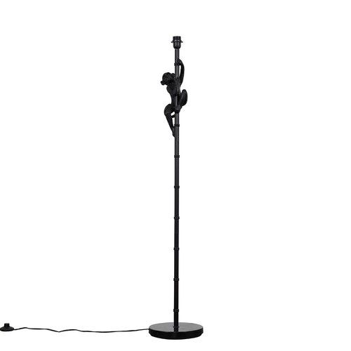 Metal Floor Lamp Hanging Monkey Silver Black Light 142cm Base Animal Lighting