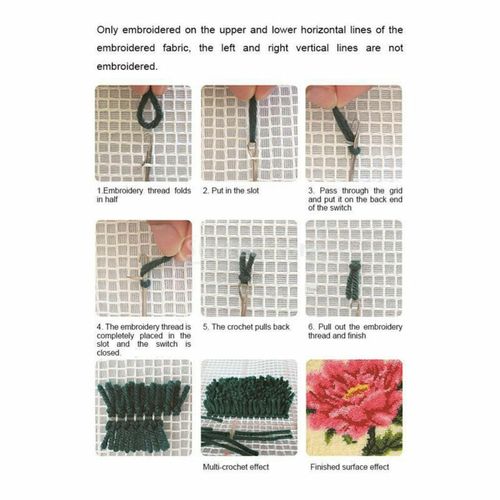 Embroidery Carpet Latch Hook kit Crochet Rug Making DIY Cushion Mat Cat — image 5