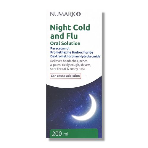 Numark Night Cold & Flu Oral Solution - 200ml (Night Nurse Alternative) — image 1