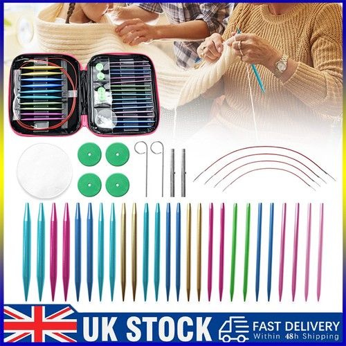 26Pcs Interchangeable Circular Knitting Needle Set 2.75-10mm For Craft Projects