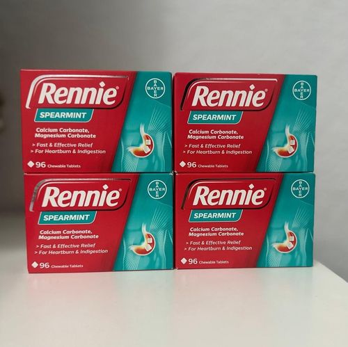 4 x 96 Rennie Spearmint Antacid 384 Chewable Tablets Heartburn Indigestion — image 1
