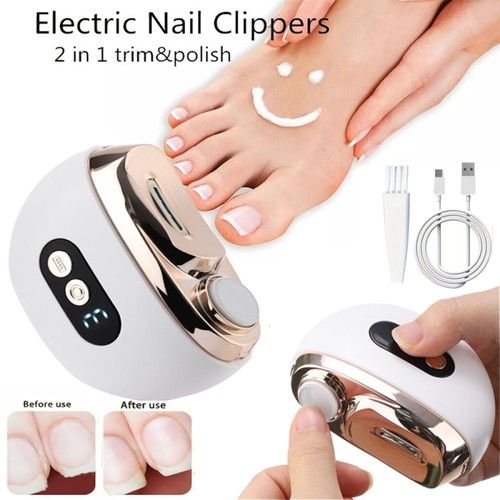Electric Toe Nail Clippers For Thick Nails Nail Trimmer Cutter USB Rechargeable.