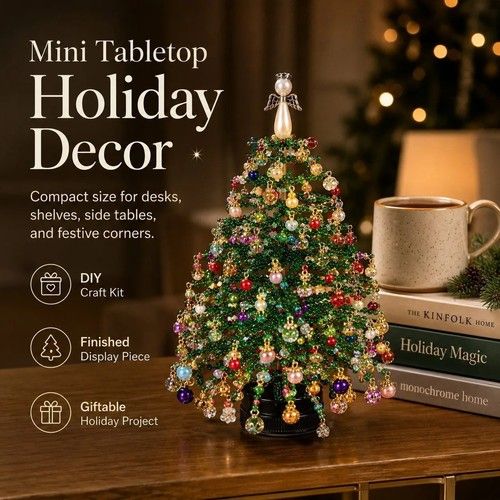 Beaded Christmas Tree Kit DIY Ornament Making Craft Set Kids Gift Funny
