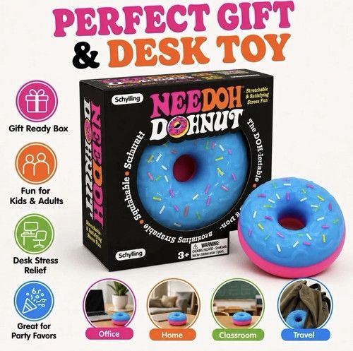 NeeDoh Dohnut Squish Toy Schylling Sensory Fidget Stress Relief Toy New