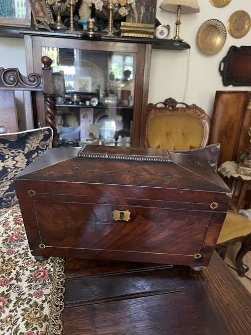 c.1870 Georgian Wood Tea Caddy  — image 2