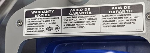 Clorox Total 360 System Electrostatic Sprayer, Cart System, Trigger, Hose #60025 — image 9