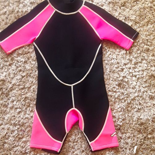 Hammerhead Childrens Shortie Wetsuit Black/Pink Back Zip Size S