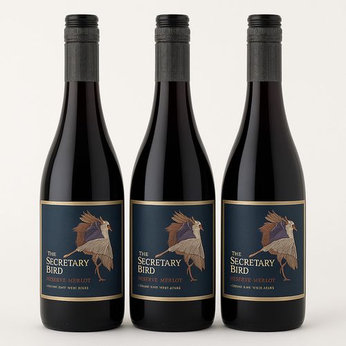 The Secretary Bird Merlot 3 x 750ml | South African Red Wine | Smooth & Fruity — image 1