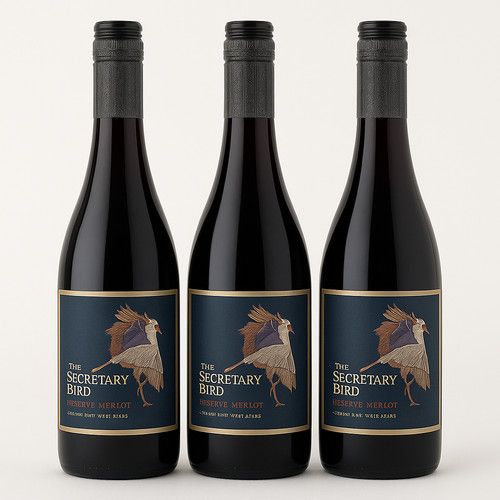 The Secretary Bird Merlot 3 x 750ml | South African Red Wine | Smooth & Fruity