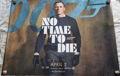 No Time to Die ORIGINAL UK Quad Film Poster James Bond 007 - Rare Covid date